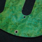 Strat green Birdseye Maple pickguard detail a