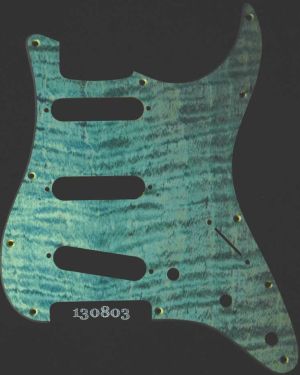 Strat Modern 11 hole pickguard Soft Green Curly Maple 803